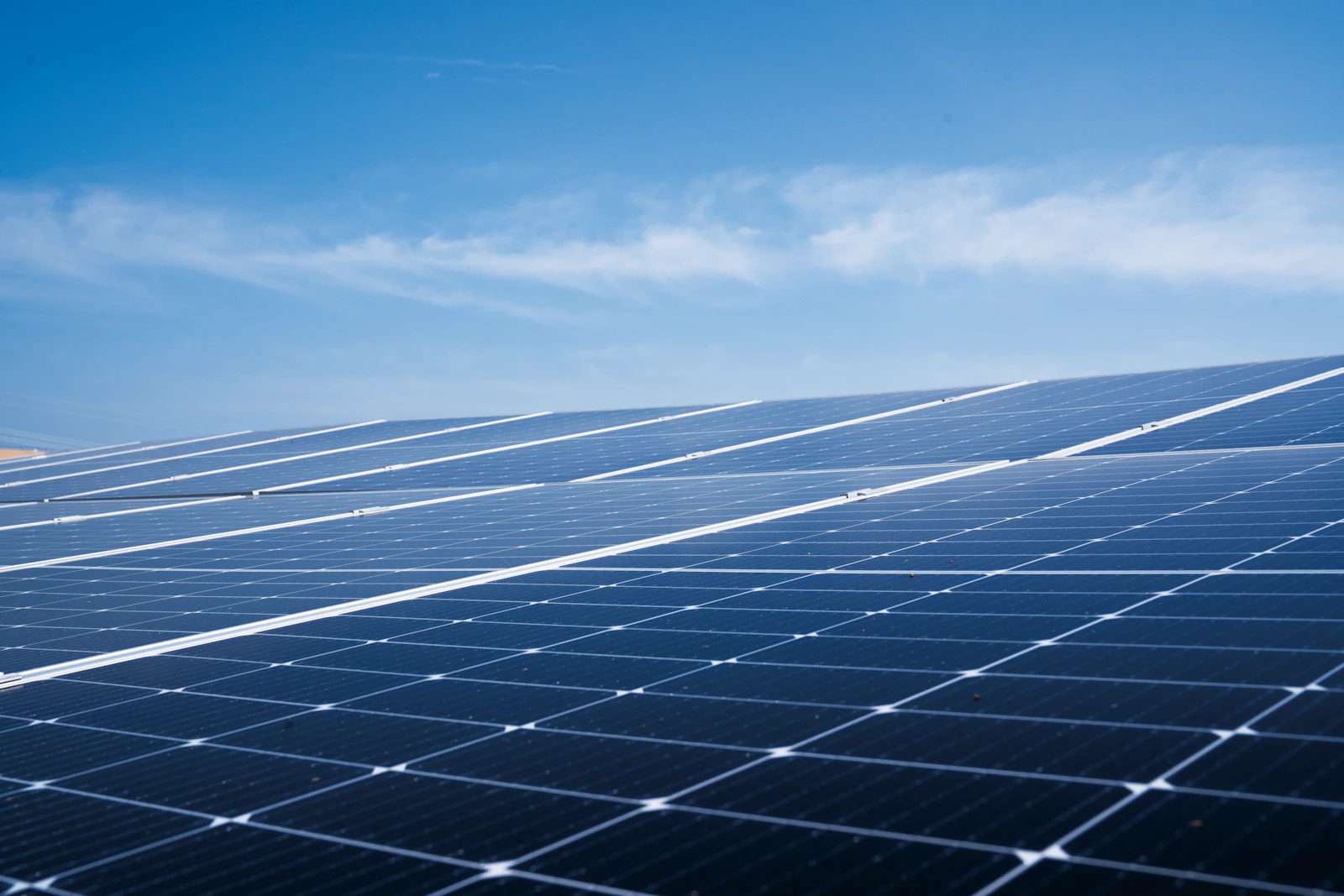 Photovoltaic solar panels on a roof